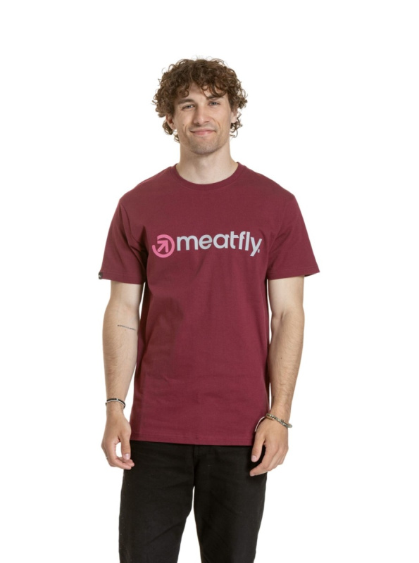 Meatfly pánské tričko Joe Dark Wine | Červená | Velikost L | 100% bavlna