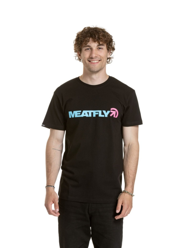 Meatfly pánské tričko Logex Black | Černá | Velikost L | 100% bavlna