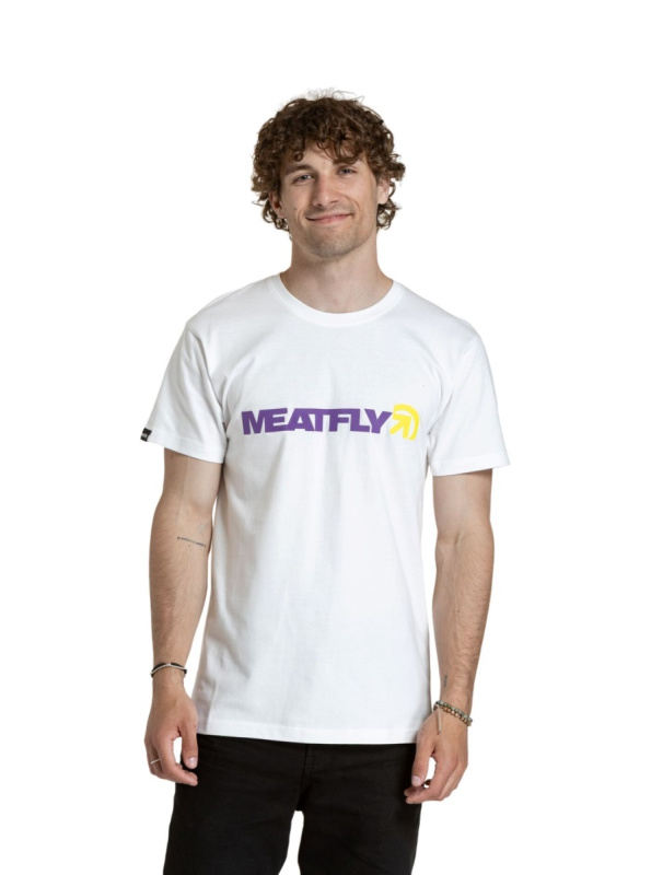 Meatfly pánské tričko Logex Lilac / White | Bílá | Velikost XXL | 100% bavlna