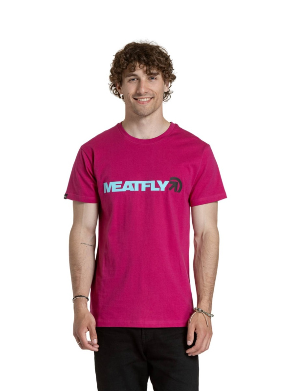 Meatfly pánské tričko Logex Dark Violet | Fialová | Velikost XL | 100% bavlna