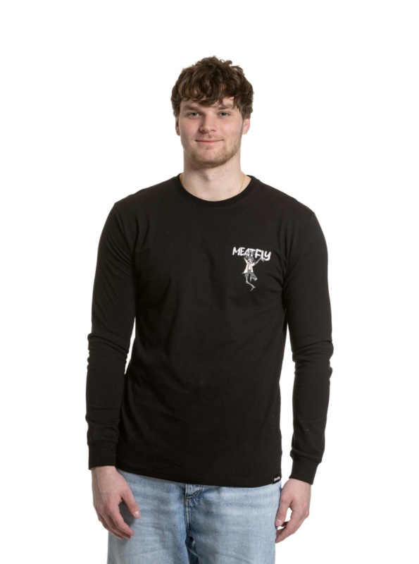 Meatfly pánské tričko s dlouhým rukávem Julien Black Skeleton | Černá | Velikost XXXL | 100% bavlna