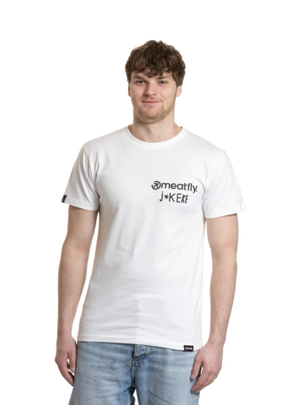 Meatfly pánské tričko Keke Dance White | Bílá | Velikost XL | 100% bavlna