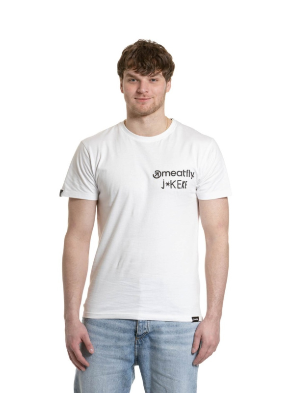Meatfly pánské tričko Keke Moto White | Bílá | Velikost S | 100% bavlna