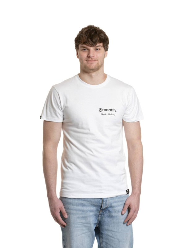 Meatfly pánské tričko Planet White | Bílá | Velikost XXL | 100% bavlna