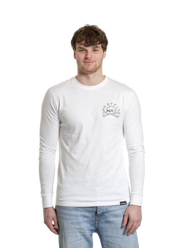 Meatfly pánské tričko s dlouhým rukávem Judgement 30 White | Bílá | Velikost S | 100% bavlna