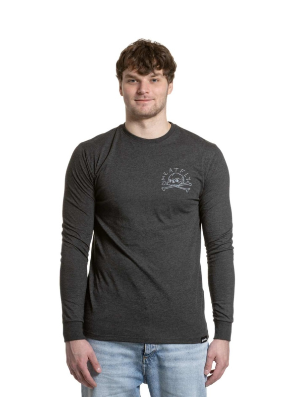Meatfly pánské tričko s dlouhým rukávem Judgement 30 Charcoal Heather | Šedá | Velikost L