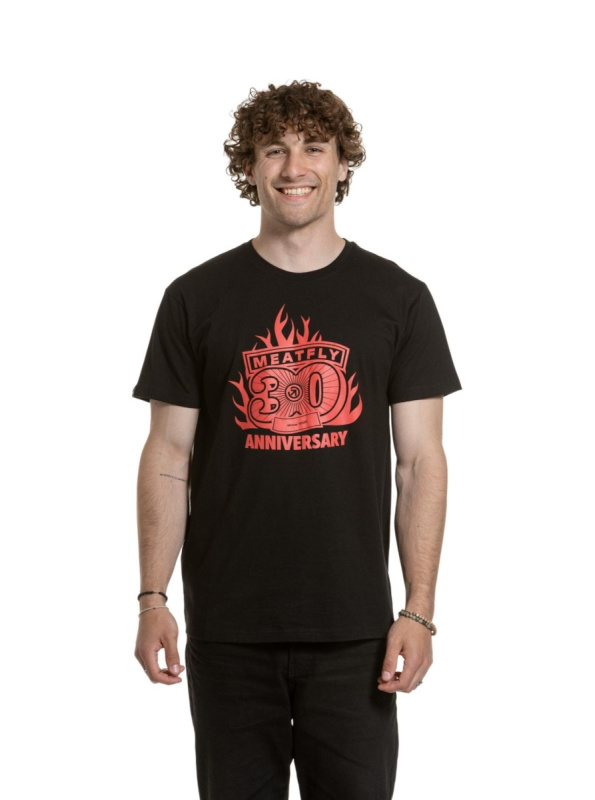 Meatfly pánské tričko Flame Black | Černá | Velikost L | 100% bavlna