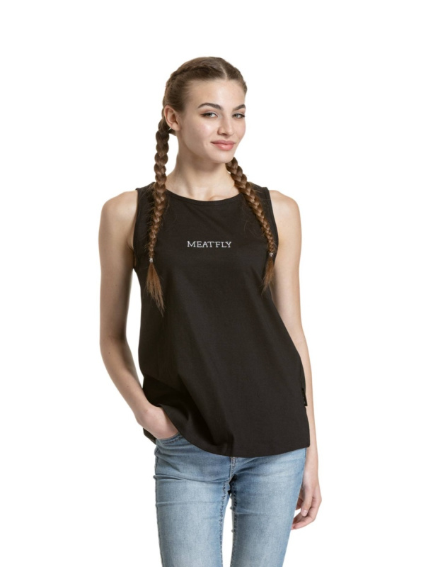 Meatfly dámské tílko Hailey Black / White | Černá | Velikost XL | 100% bavlna