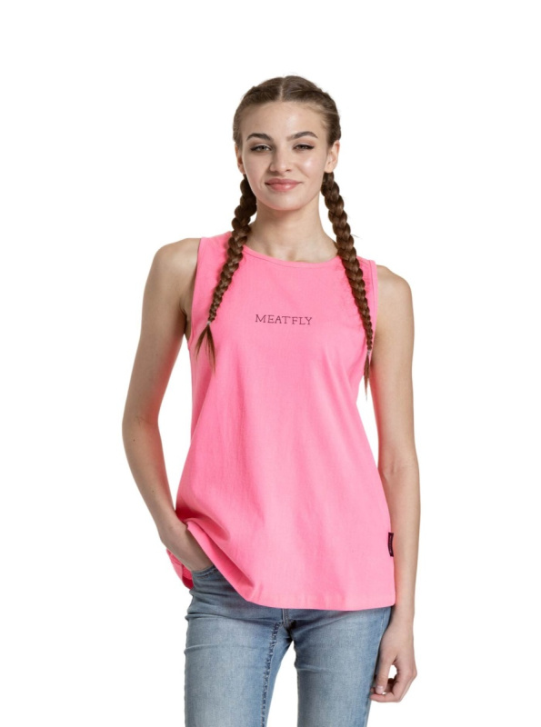 Meatfly dámské tílko Hailey Neon Pink | Růžová | Velikost L | 100% bavlna