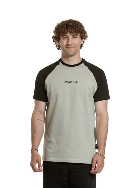 Meatfly pánské tričko Ozzy Raglan Mossy Green / Black | Zelená | Velikost XXL | 100% bavlna