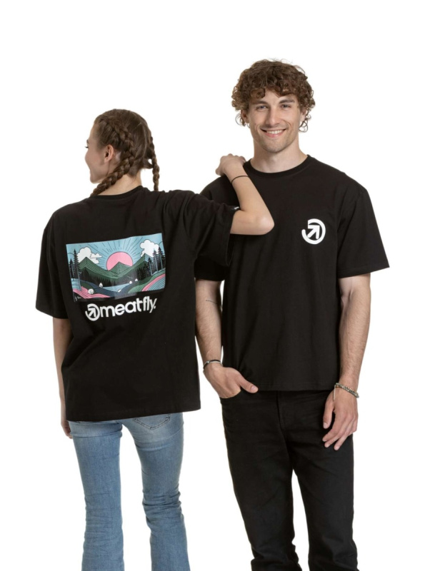 Meatfly unisex tričko Cachuma Black Blured | Černá | Velikost M/L | 100% bavlna