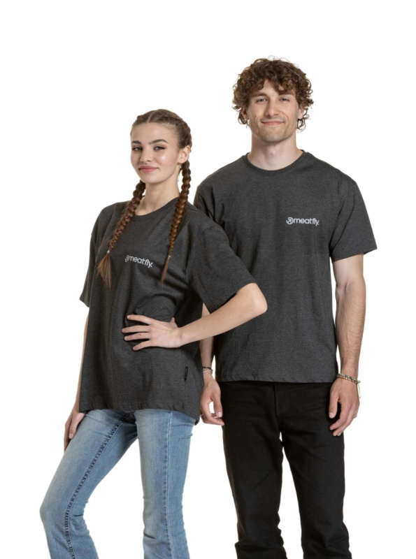 Meatfly unisex tričko Minimal Charcoal Heather | Šedá | Velikost L/XL | 100% bavlna