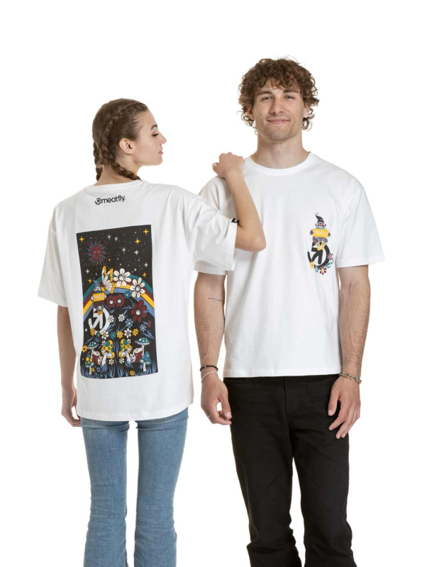 Meatfly unisex tričko Dwarf White Dwarf | Bílá | Velikost S/M | 100% bavlna