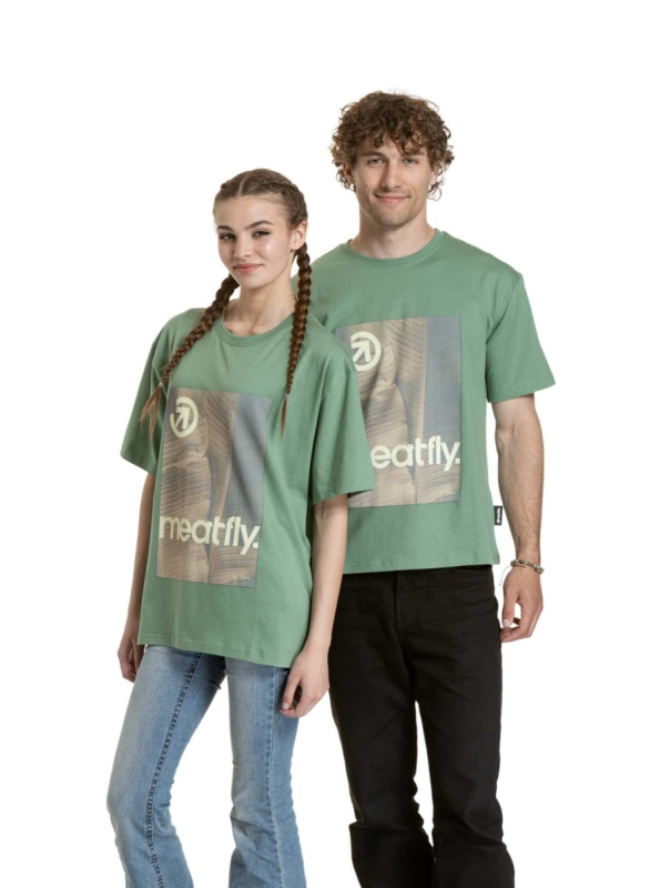 Meatfly unisex tričko Junglist Grey Leaf | Šedá | Velikost S/M | 100% bavlna