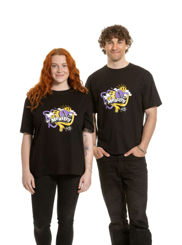 Meatfly unisex tričko Carter 30 Groove Black | Černá | Velikost M/L | 100% bavlna