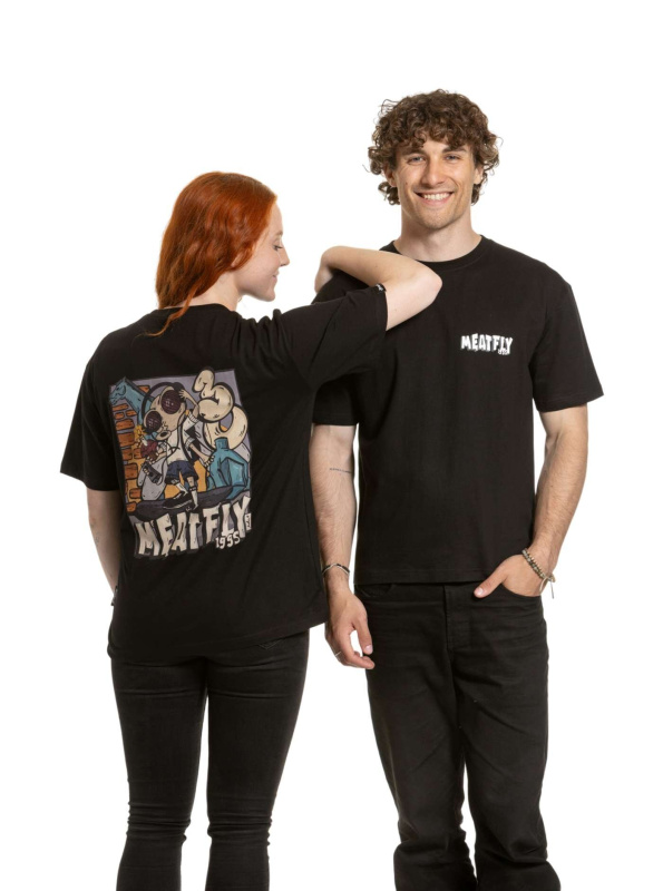 Meatfly unisex tričko Carter 30 Fly Black | Černá | Velikost M/L | 100% bavlna