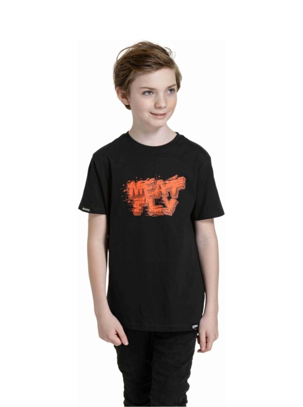 Meatfly dětské tričko Rock Black | Černá | Velikost 158 | 100% bavlna