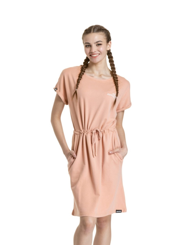 Meatfly dámské šaty Lottie Coral Sands | Písková | Velikost M | 100% bavlna