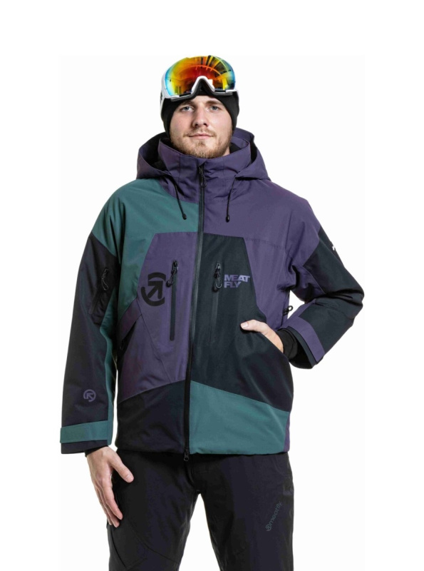 Meatfly pánská SNB & SKI bunda Shader Botanical Purple | Černá | Velikost XXL