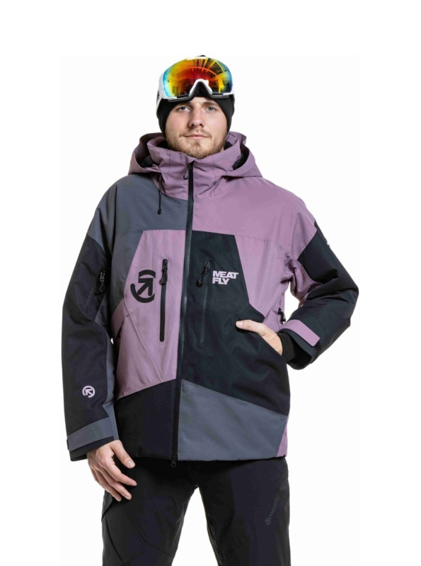 Meatfly pánská SNB & SKI bunda Shader Gray Dark / Orchid | Šedá | Velikost L