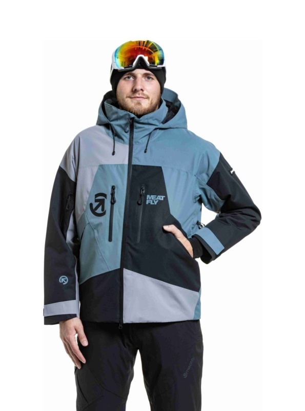 Meatfly pánská SNB & SKI bunda Shader Blue Sea / Silver | Šedá | Velikost XL