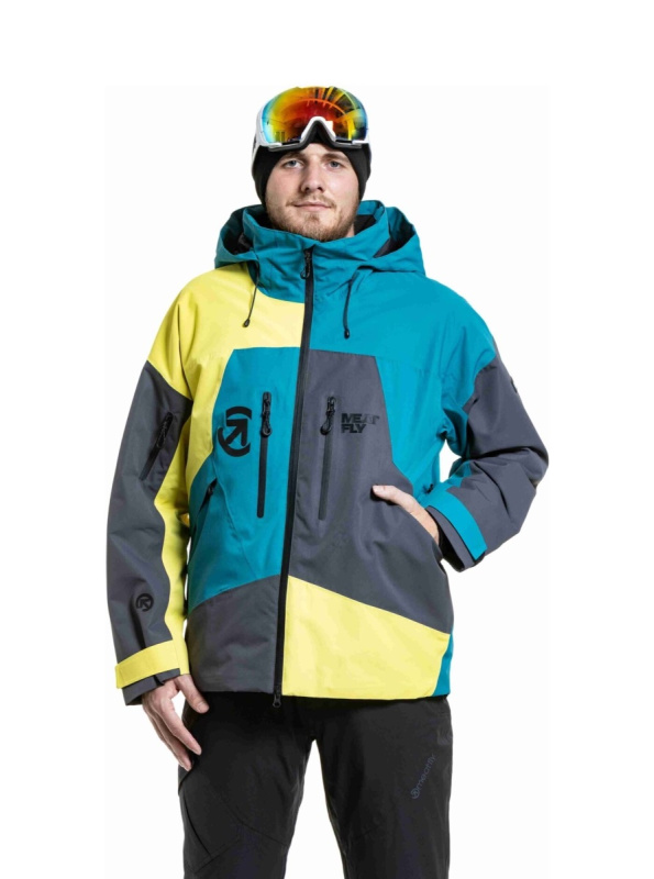 Meatfly pánská SNB & SKI bunda Shader Hb Blue / Lime | Šedá | Velikost XS