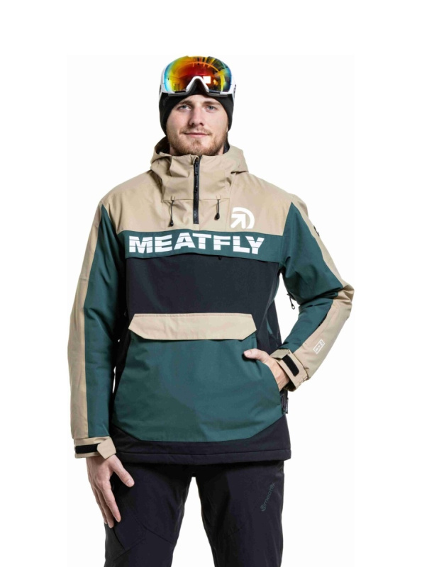 Meatfly pánská SNB & SKI bunda Zenith Black / Safari | Černá | Velikost XXL