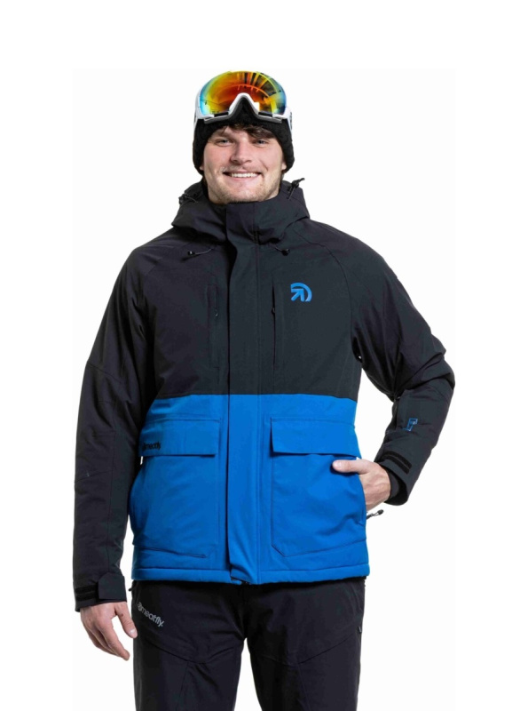 Meatfly pánská SNB & SKI bunda Vertigo Black / Blue Sky | Černá | Velikost XXL
