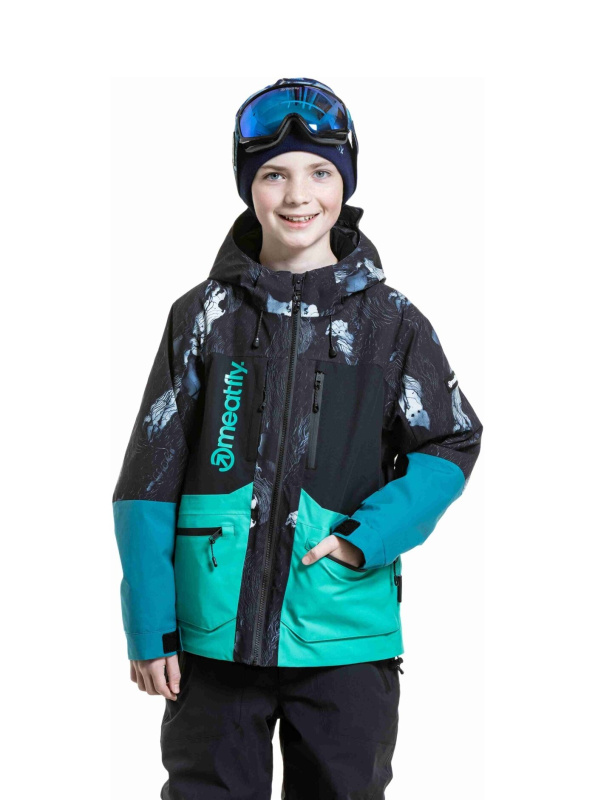 Meatfly dětská SNB & SKI bunda Bangito Deep Lake | Černá | Velikost 158