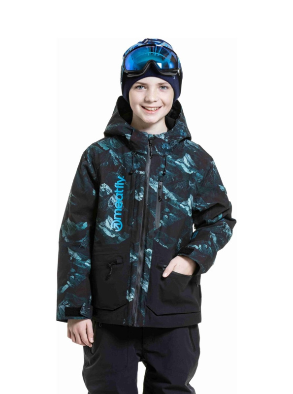 Meatfly dětská SNB & SKI bunda Bangito Green Mountains | Černá | Velikost 158