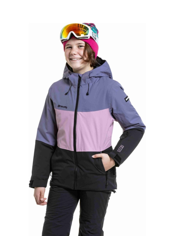 Meatfly dětská SNB & SKI bunda Deliah Black / Purple Light | Černá | Velikost 134