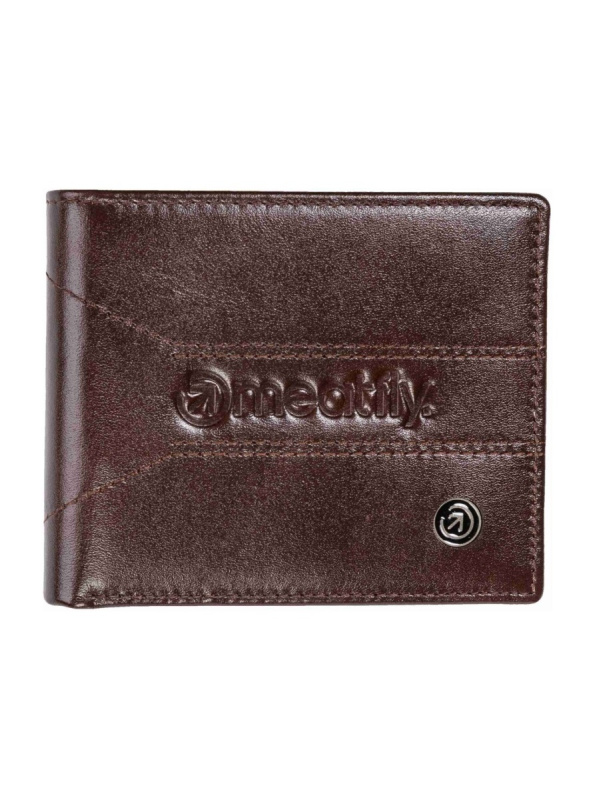 Meatfly kožená peněženka Zac Premium Dark Brown | Šedá | Velikost One Size
