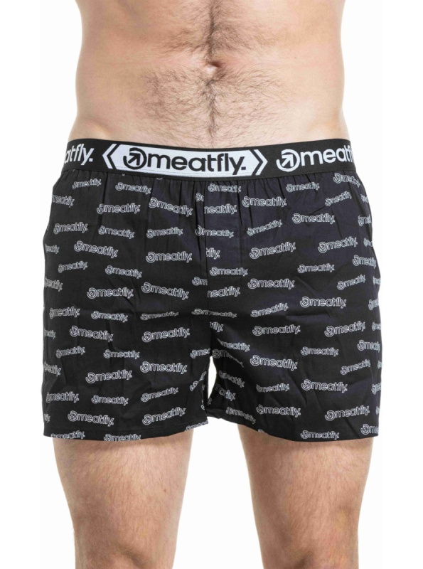 Meatfly pánské boxerky Gigi Double Pack Black / White | Černá | Velikost M