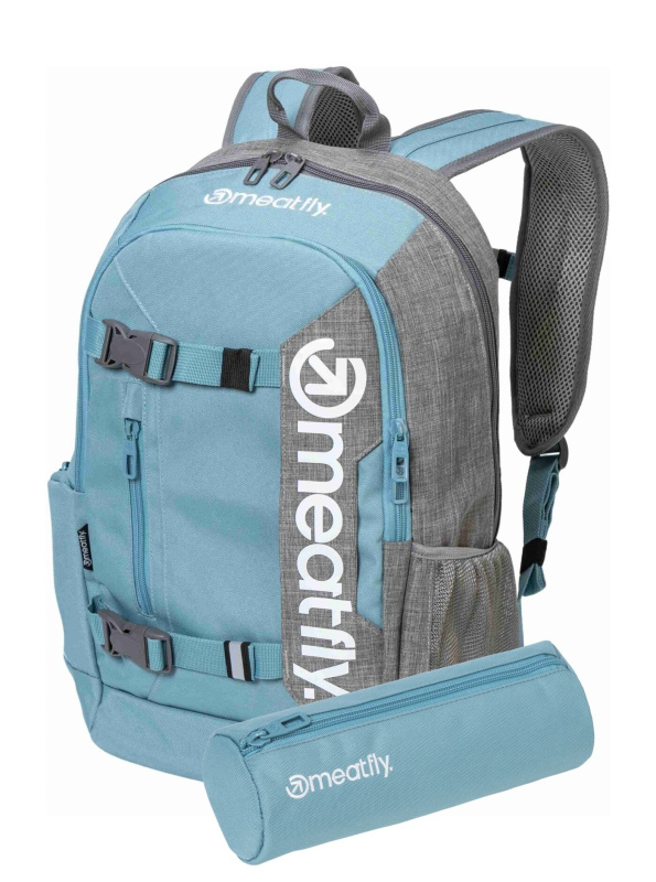 Meatfly batoh Basejumper Blue / Grey Heather 22 L + PENÁL ZDARMA | Šedá | Objem 22 L
