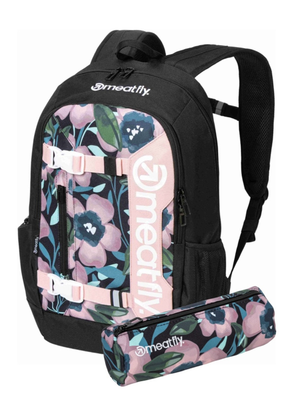 Meatfly batoh Basejumper Pink Flowers 22 L + PENÁL ZDARMA | Růžová | Objem 22 L
