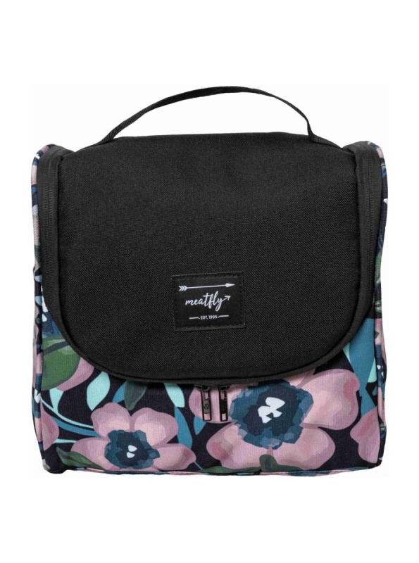 Meatfly toaletní taška Cara Pink Flowers | Růžová | Objem 6 L