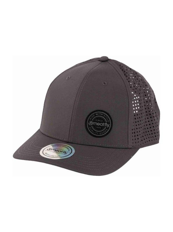 Meatfly kšiltovka Ollie Perfor Cap Grey Dark Leather | Šedá | Velikost One Size