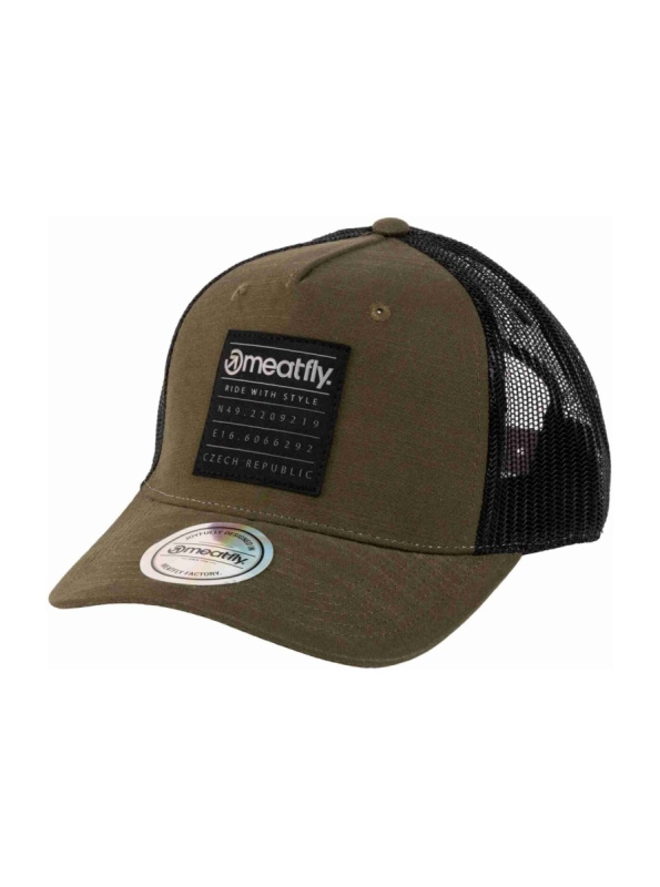 Meatfly kšiltovka Hawkye Trucker Army Square | Černá | Velikost One Size