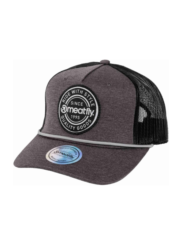 Meatfly kšiltovka Corey Trucker Grey Label | Černá | Velikost One Size