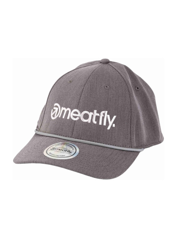 Meatfly kšiltovka Gaten Flexfit Grey / White Logo | Šedá | Velikost One Size