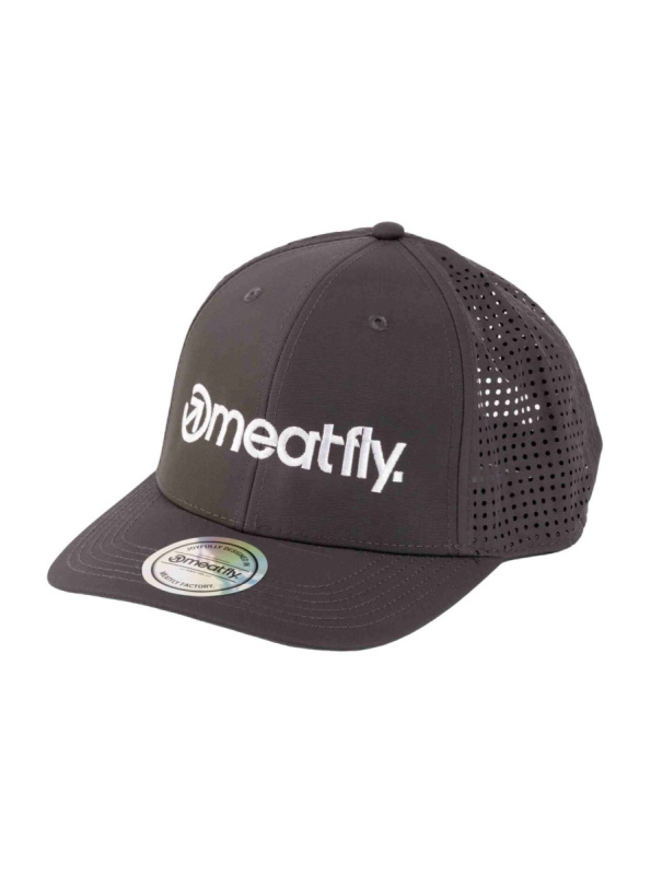 Meatfly kšiltovka Perfor Cap Grey / White Logo | Šedá | Velikost One Size