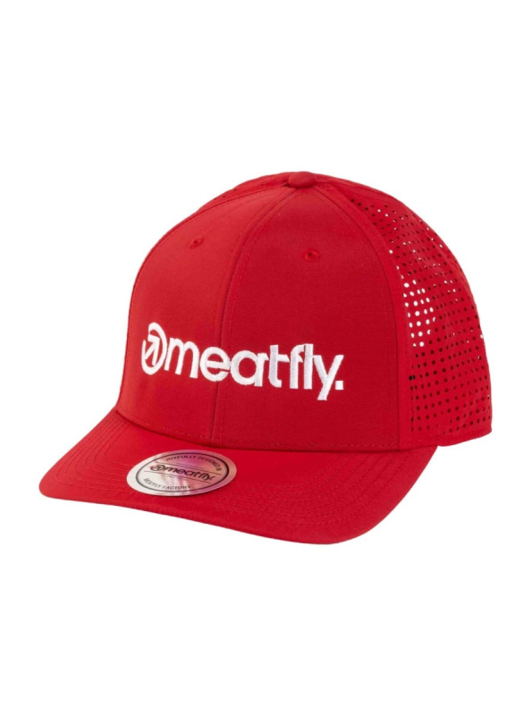 Meatfly kšiltovka Perfor Cap Red / White Logo | Bílá | Velikost One Size