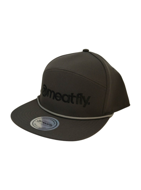 Meatfly kšiltovka Creeper 6 Panel Snapback Grey / Black Logo | Šedá | Velikost One Size