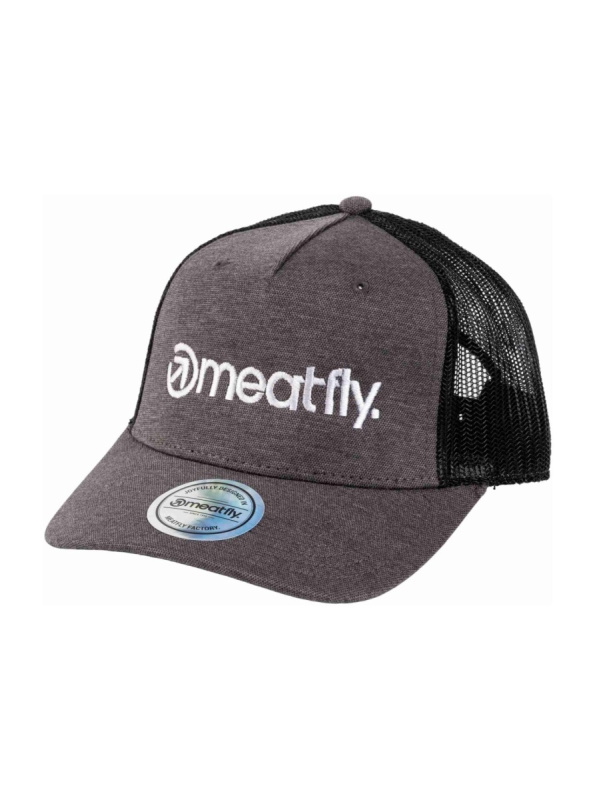 Meatfly kšiltovka Horton Trucker Grey / White Logo | Černá | Velikost One Size