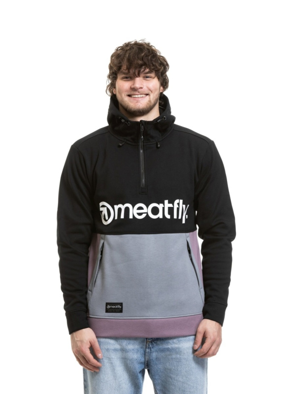 Meatfly pánská technická mikina Tason Orchid / Gray | Šedá | Velikost XL