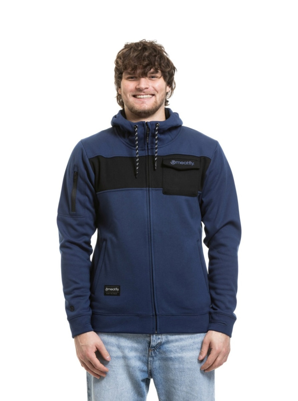 Meatfly pánská technická mikina Josh Dark Ocean / Black | Černá | Velikost M