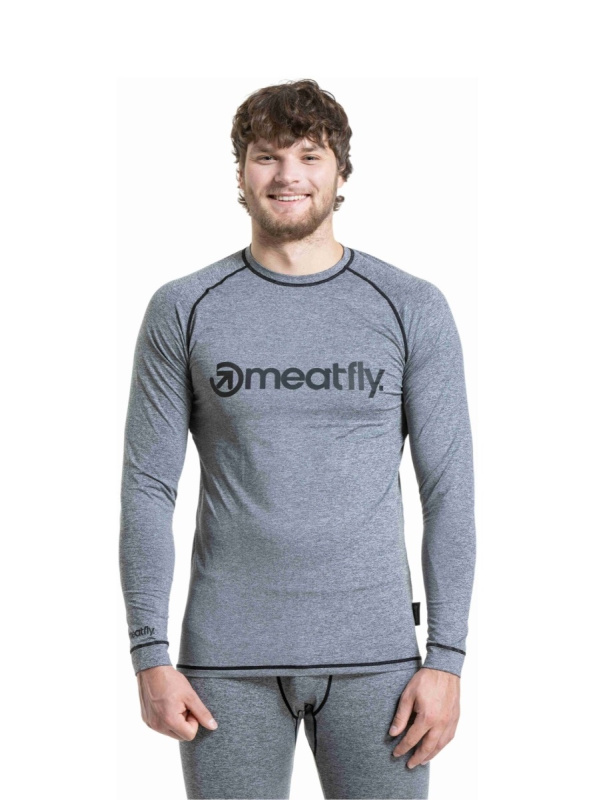 Meatfly pánské termo tričko Avery Charcoal Heather | Šedá | Velikost M