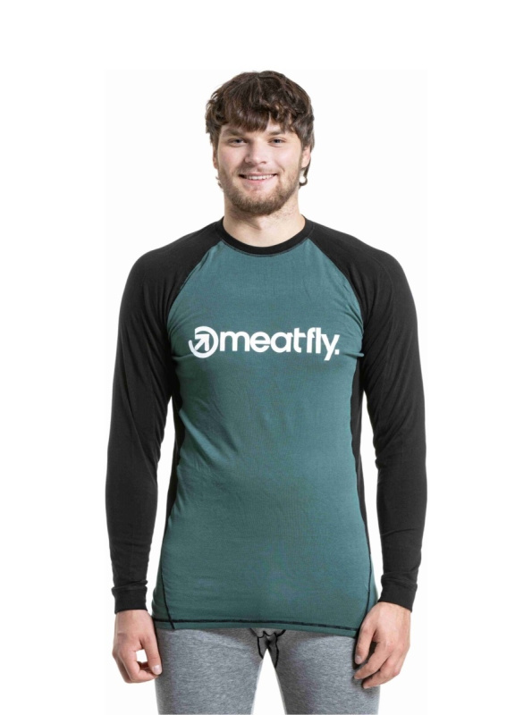 Meatfly pánské merino tričko Carl Black / Botanical | Černá | Velikost L