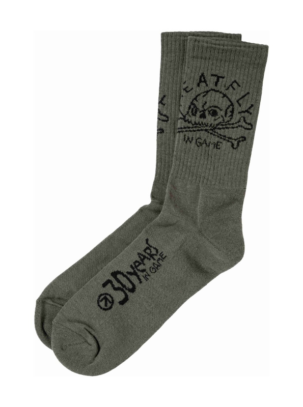 Meatfly ponožky Milliondollarskull Light Olive | Zelená | Velikost M