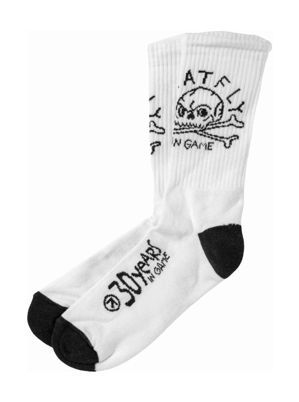 Meatfly ponožky Milliondollarskull White | Bílá | Velikost M